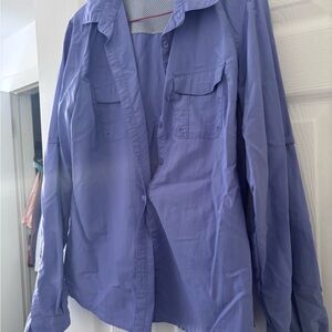 Columbia Women's Blue Button-Up Utility Shirt